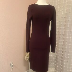 H&M Deep Burgundy Long Sleeve Dress